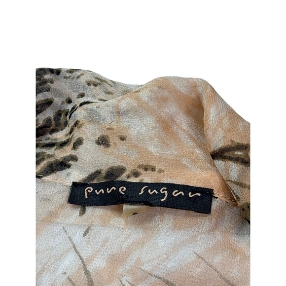 Vintage Y2K Pure Sugar Womens Silk Open Front Kimono Sheer Fairy Whimsical - Picture 5 of 8